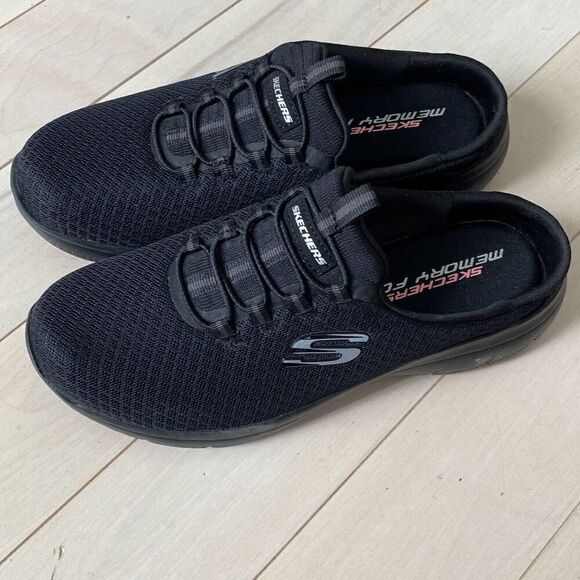 Skechers Memory Foam Summits Swift Step Slip-On Mule Clog Shoes Black Size 6.5 - Picture 1 of 5